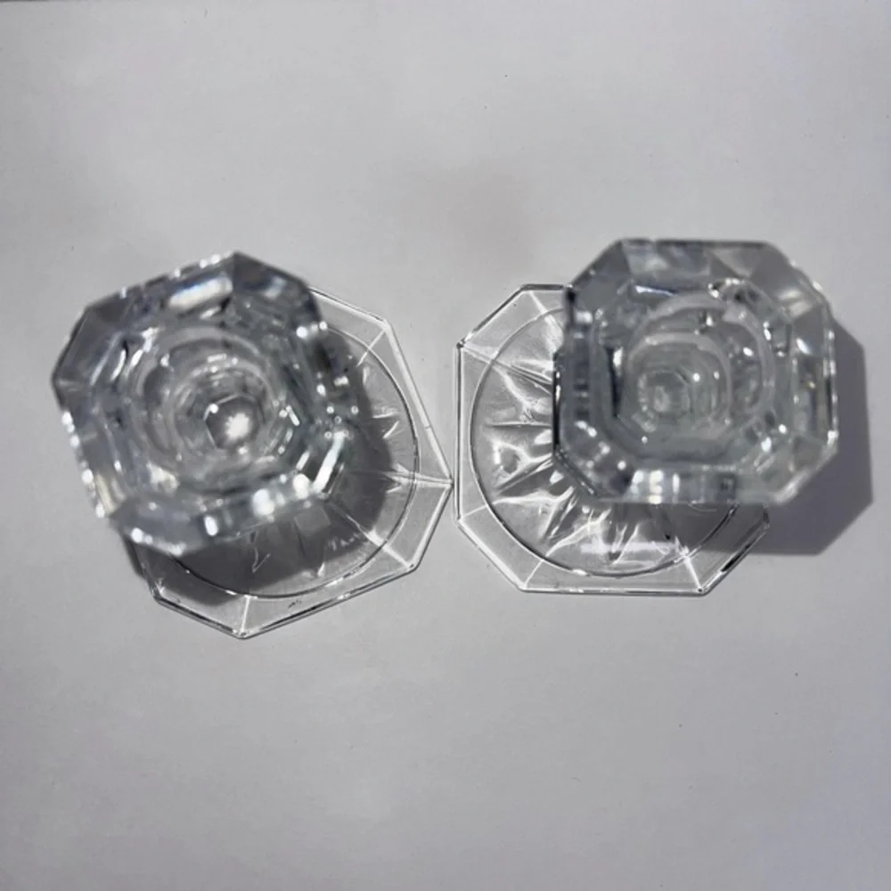 Two Glass Candle Holders Gorgeous Simple